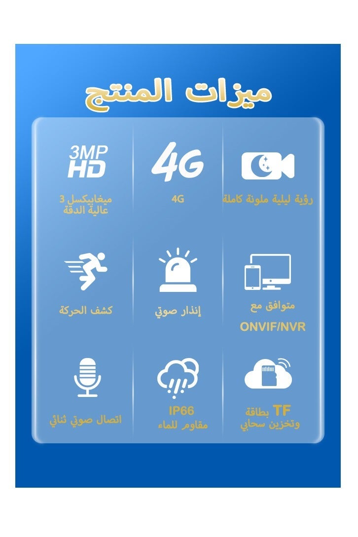 v380 كاميرا أمان 4G LTE 200W ثلاثية العدسات مع دعم بطاقة SIM، رؤية ليلية ملونة، فيديو H.265، كاميرا مراقبة IP مثبتة على الحائط للمراقبة عن بُعد في المنزل والمتجر والمكتب - Image 2